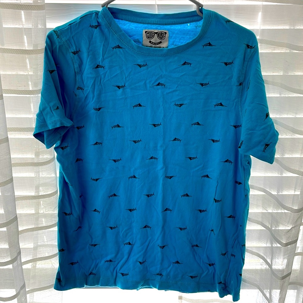 Blue tee-shirt with swordfish